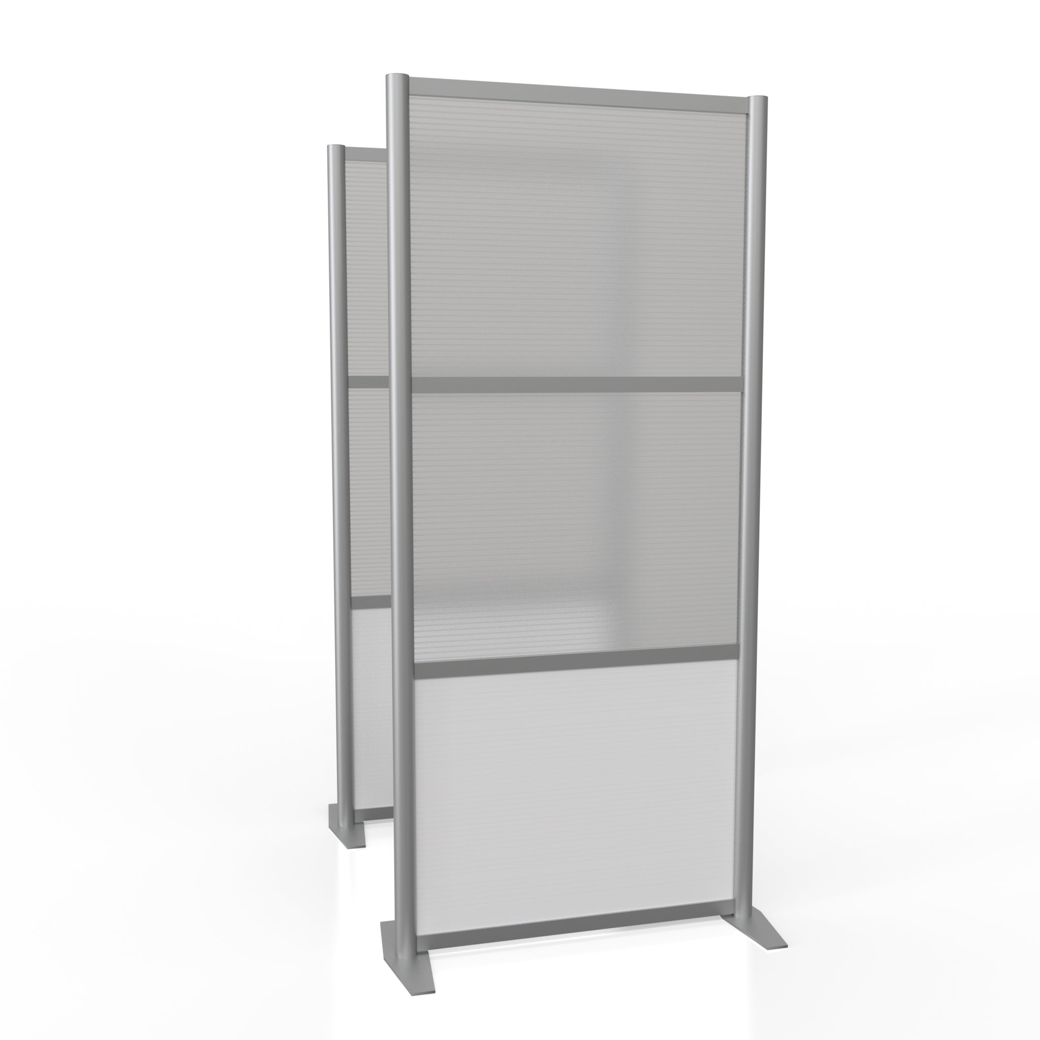 35" wide x 75" high Room Partition Desk Divider, White & Translucent Panels
