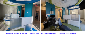 Modular Freestanding and Portable Room Dividers. Use for Office Partitions, Room Dividers, Home Office, Healthcare Parti