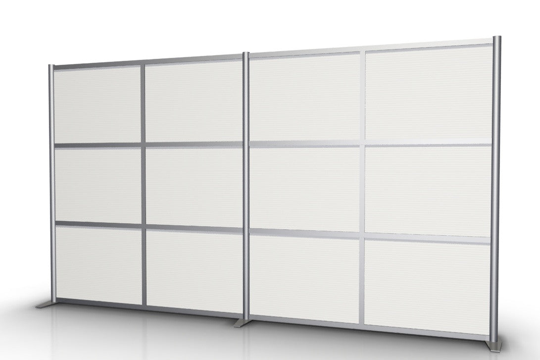Modern Office Partition Wall - 133" x 75", White Opaque Translucent Panels