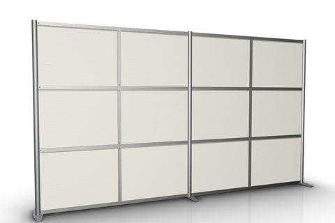 Modern Office Partition Wall - 133" x 75", White Opaque Translucent Panels
