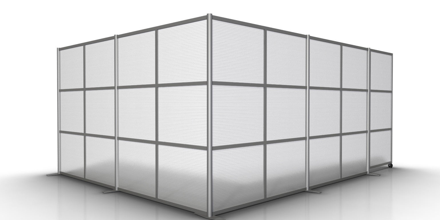 L-Shaped Modern Room Divider Wall - 133" x 133" x 75" High