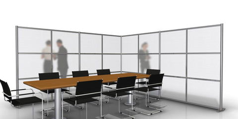 L-Shaped Room Divider Wall - 133" x 133" x 75" High