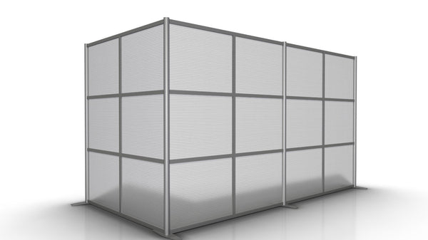 L-Shaped Room Divider Wall - 133" x 68" x 75" High