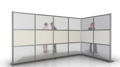 L-Shaped Room Divider Wall - 133" x 68" x 75" High