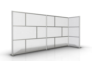 L-Shaped Room Partition - 148" x 35" x 75" High