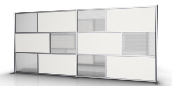 166" wide x 75" high Modern Room Partition White & Translucent