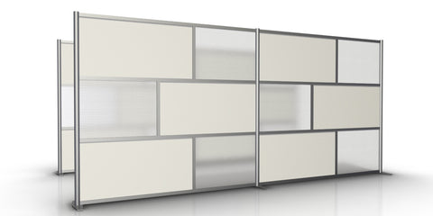 166" wide x 75" high Modern Room Partition White & Translucent