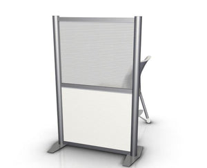 27" wide x 51" high White Opaque & Translucent Office Partition