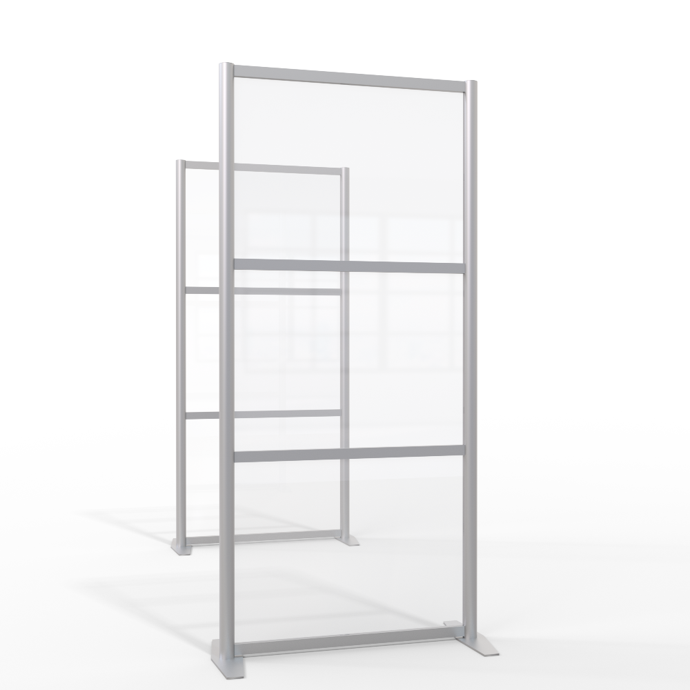 CLEAR PLEXIGLAS ROOM PARTITION & PORTABLE FREESTANDING ROOM DIVIDER