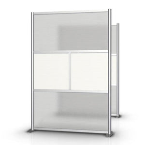Modern Office Partition 51 inch wide by 75 inch high model # SW5175-2, White & Translucent