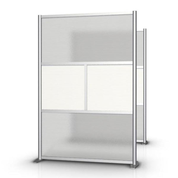 Modern Office Partition 51 inch wide by 75 inch high model # SW5175-2, White & Translucent