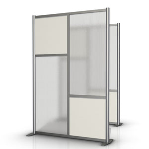 51" wide x 75" high Office Divider, White & Translucent - SW5175-4