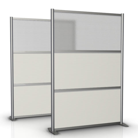 Modern Office Partition 51 inch wide by 75 inch high model # SW5175-5, White & Translucent