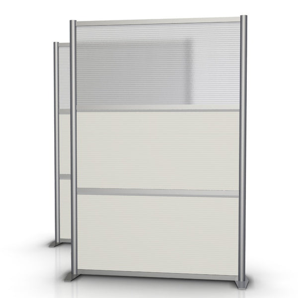 Modern Office Partition 51 inch wide by 75 inch high model # SW5175-5, White & Translucent