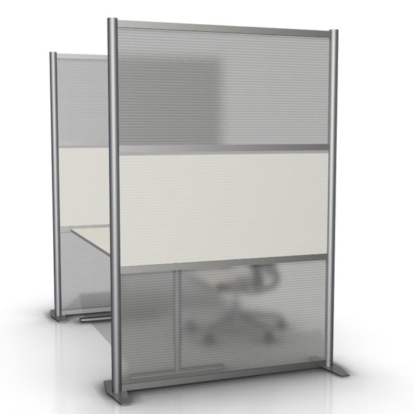 Modern Office Partition 51 inch wide by 75 inch high model # SW5175-5, White & Translucent