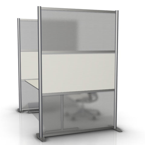 Modern Office Partition 51 inch wide by 75 inch high model # SW5175-5, White & Translucent