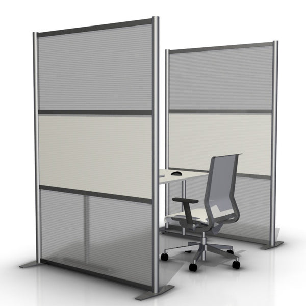 Modern Office Partition 51 inch wide by 75 inch high model # SW5175-5, White & Translucent