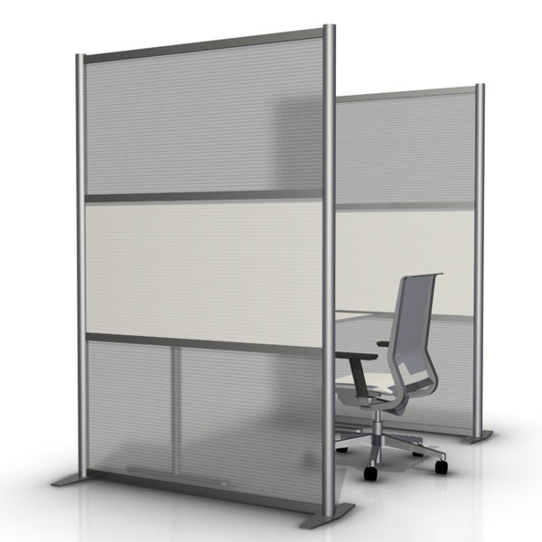 Modern Office Partition 51 inch wide by 75 inch high model # SW5175-5, White & Translucent