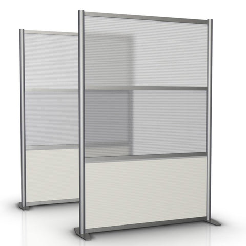 Modern Office Partition 51 inch wide by 75 inch high model # SW5175-5, White & Translucent