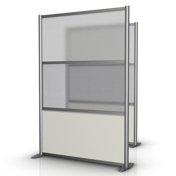 Modern Office Partition 51 inch wide by 75 inch high model # SW5175-5, White & Translucent