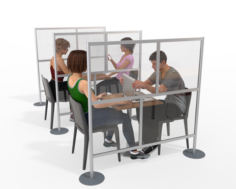 CLEAR PLEXIGLAS ROOM PARTITION & PORTABLE FREESTANDING ROOM DIVIDER