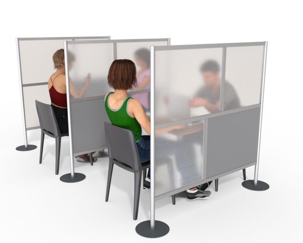 Room Divider Partition, Gray & Translucent 60" wide x 60" high
