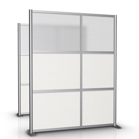 Office & Room Partition 60" wide by 75" tall with  White & Translucent Panels