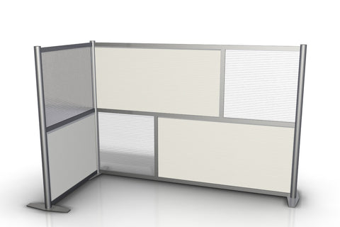 L-Shaped Office Partition - 75" x 35" x 51" High