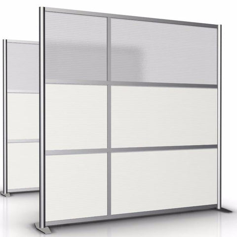75" wide x 75" high Office Room Divider, White & Translucent