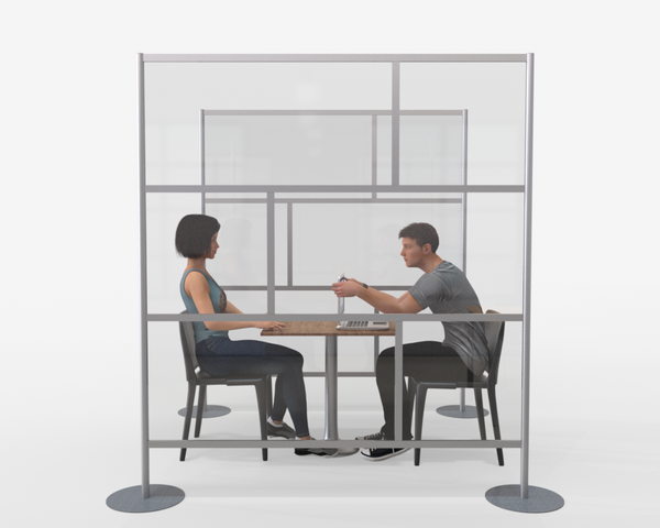 Clear Plexiglas Room Divider Partition, 75" wide x 84" high