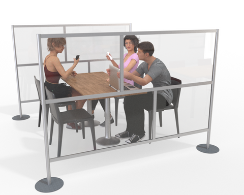 CLEAR PLEXIGLAS ROOM PARTITION & PORTABLE FREESTANDING ROOM DIVIDER