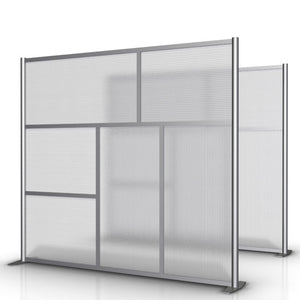 84" wide x 75" high Office Room Divider, Translucent SW8475-7