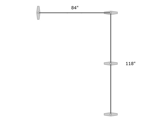 L-Shapped Office Partition118" x 84" x 75" Tall