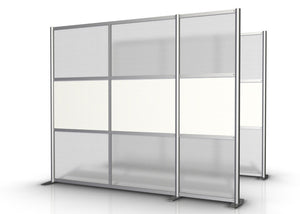 92" wide by 75" tall room partition with White & Translucent panels