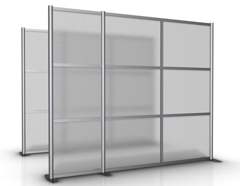 92" wide by 75" tall Modern Room Partition with translucent panels