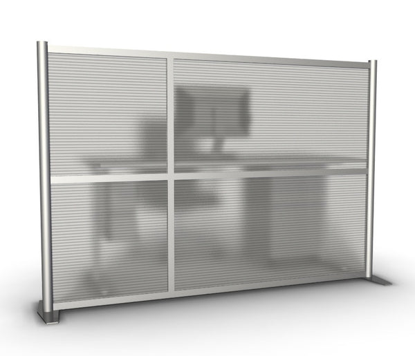 75" wide x 51" high Office Partition Desk Divider, Translucent Panels