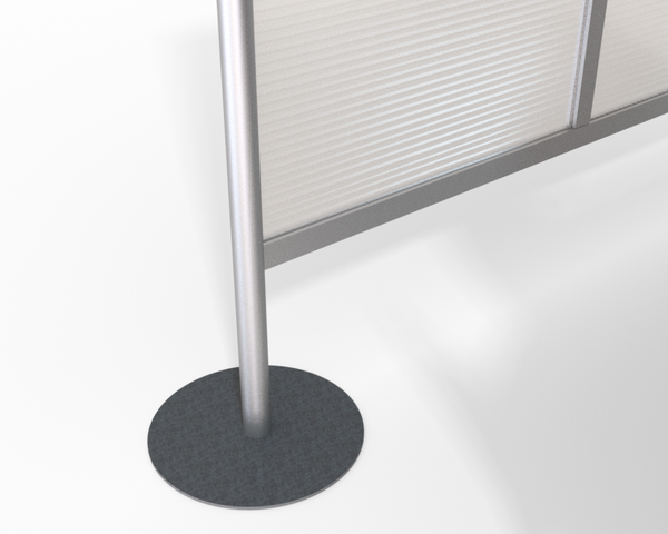 Support base detail for restaurant dining table divider partitions