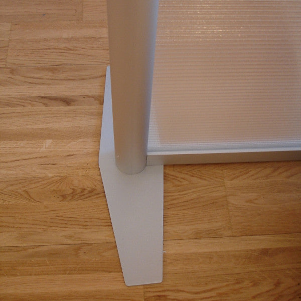 68" wide x 51" tall Office Partition Desk Divider, White & Translucent Panels