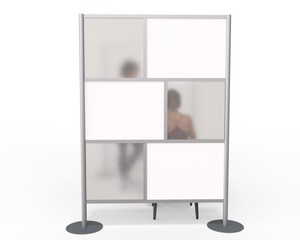 Modern Modular Office Partition 60" wide x 75" height White Panels
