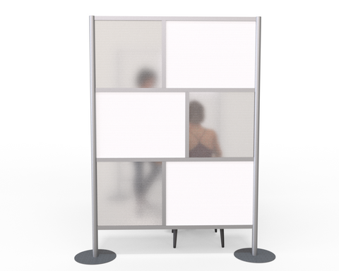 Modern Modular Office Partition 60" wide x 75" height White Panels