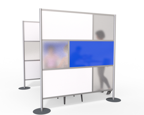 Modern Modular Office Partition 75" wide x 84" height White Panels
