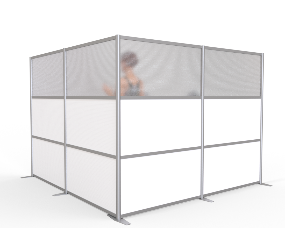 modern room partition L-Shaped Cubicle for healthcare, medical, restaurants, offices, gyms, work spaces