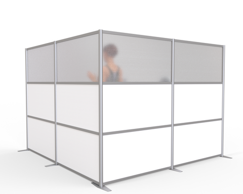 modern room partition L-Shaped Cubicle for healthcare, medical, restaurants, offices, gyms, work spaces
