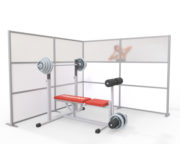modern room partition L-Shaped Cubicle for healthcare, medical, restaurants, offices, gyms, work spaces