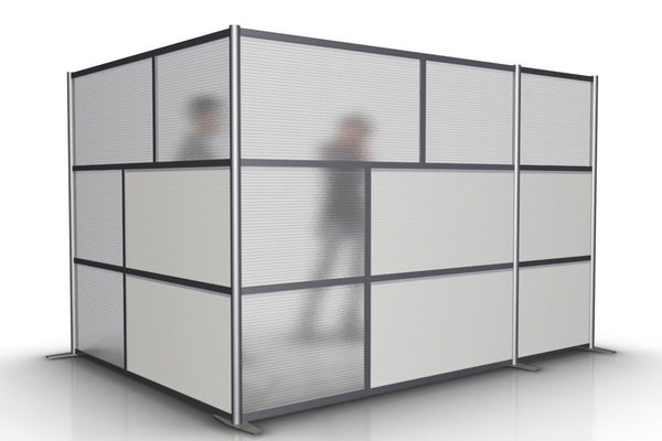 L-Shaped Modern Office Partition, 117" x 84" x 75" high