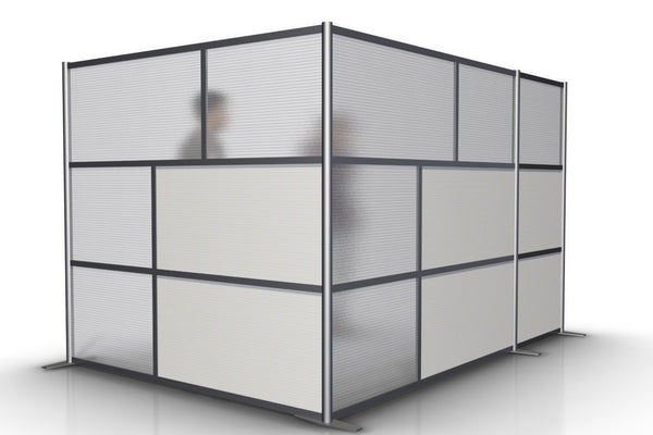 L-Shaped Modern Office Partition, 117" x 84" x 75" high