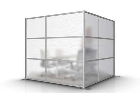 L-Shaped Office Partitions for Cubicles with Translucent Panels