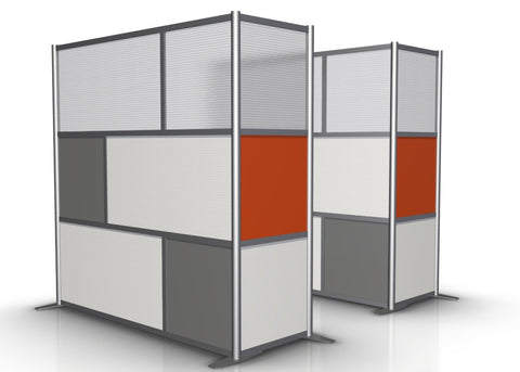 L-Shaped Office Partition, 75" x 27" x 75" high