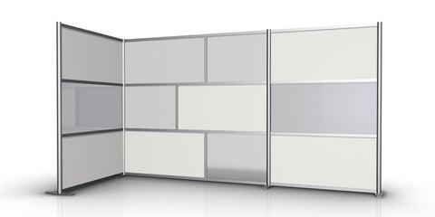L-Shaped Room Partition - 133" x 51" x 75" High