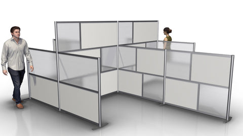 Office Cubicle Configuration for 4 Work Spaces